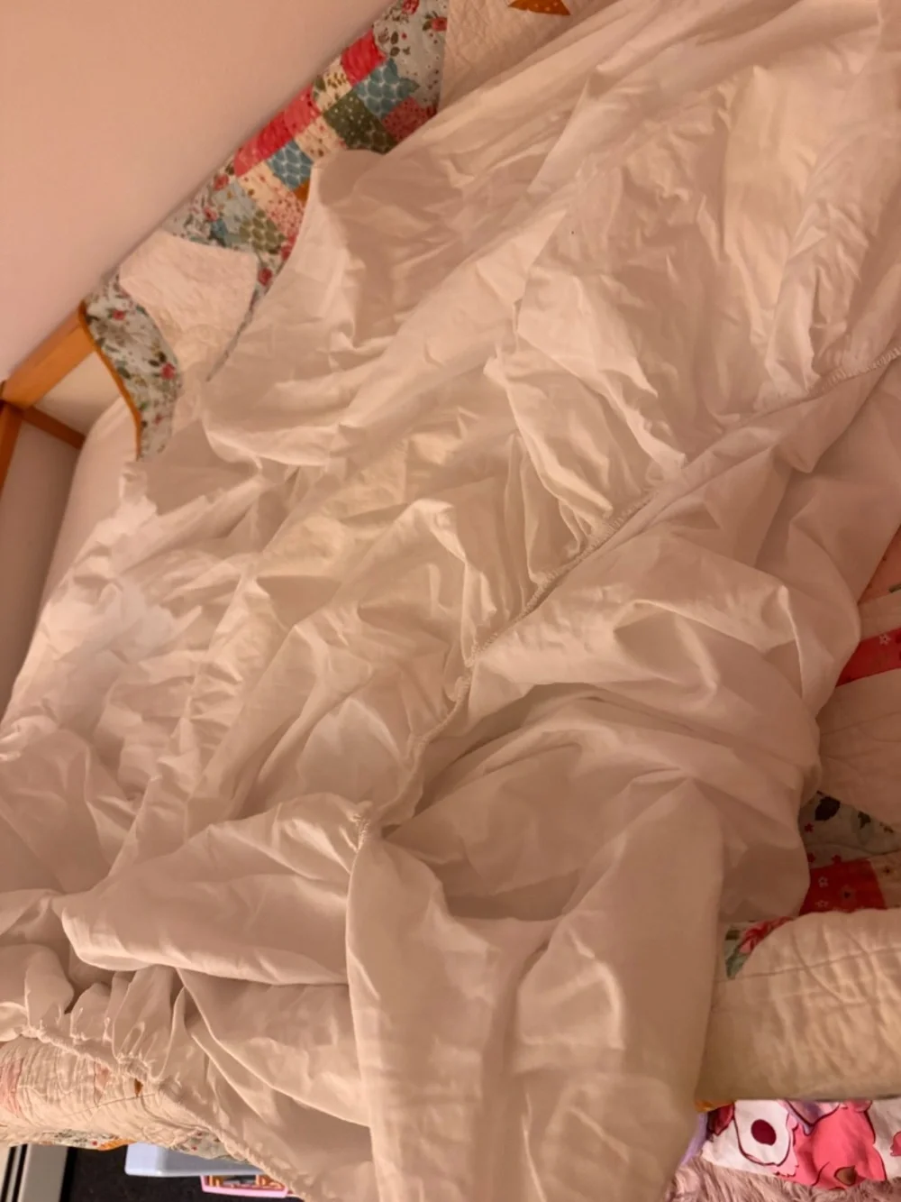 (2) L.L.Bean White Fitted Sheet bottoms only Crisp  white fitted sheets bottoms